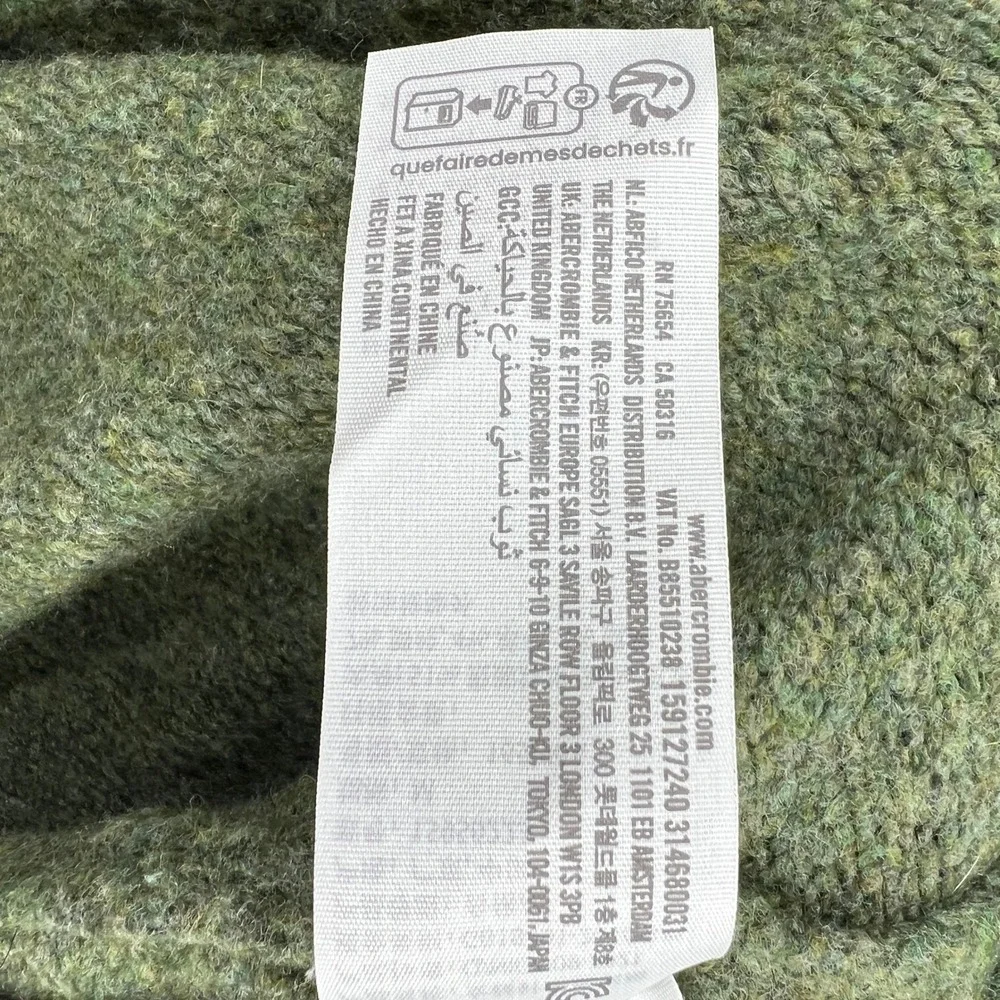 Abercrombie Fitch Womens Knit Tunic Sweater Dress M Olive Preppy Cozy Minimalist